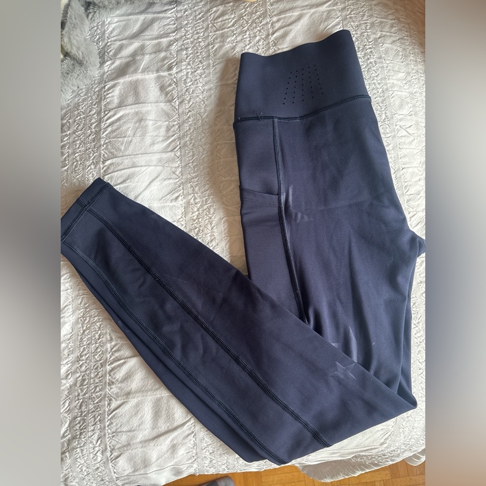 Gap Fit Sculpt Compression Navy Blue High-Waisted Leggings with stars